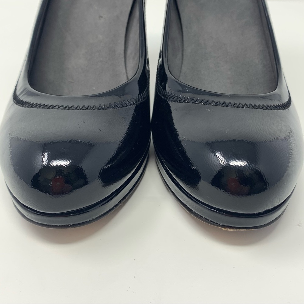 Stuart Weitzman Black Patent Leather Platform Pumps size 5 - Picture 10 of 14